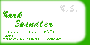 mark spindler business card